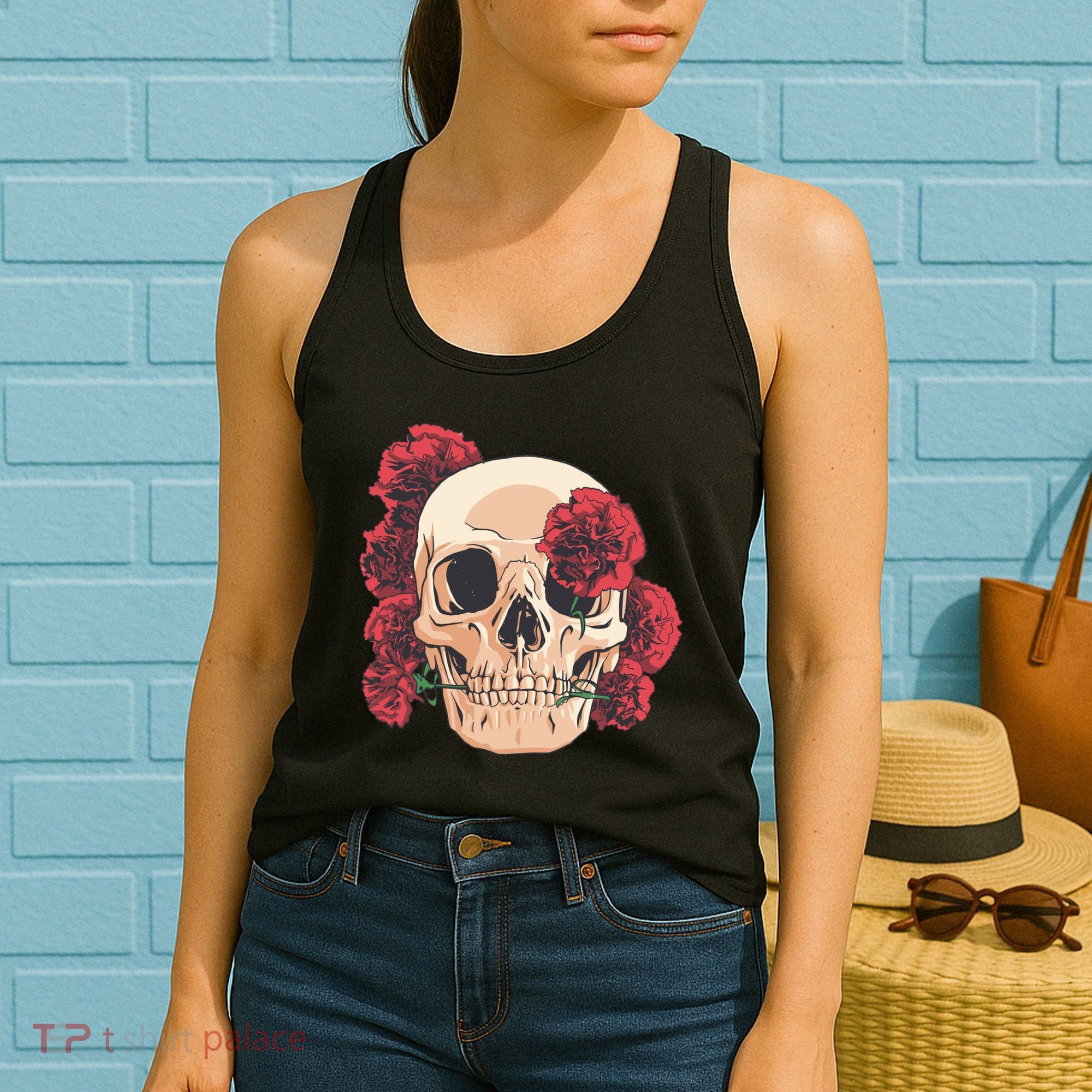 Floral Skull Women's Tank Top
