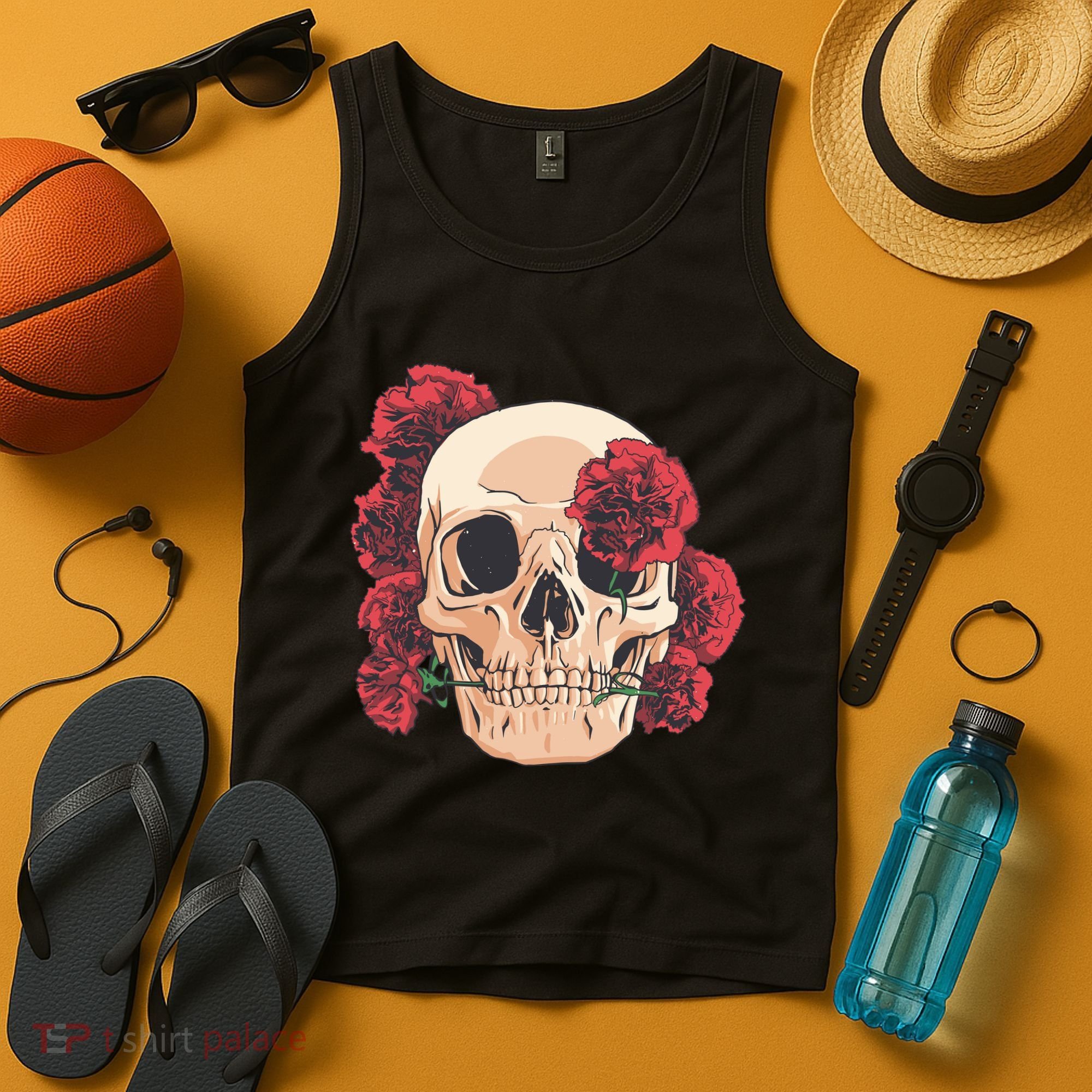 Floral Skull Tank Top