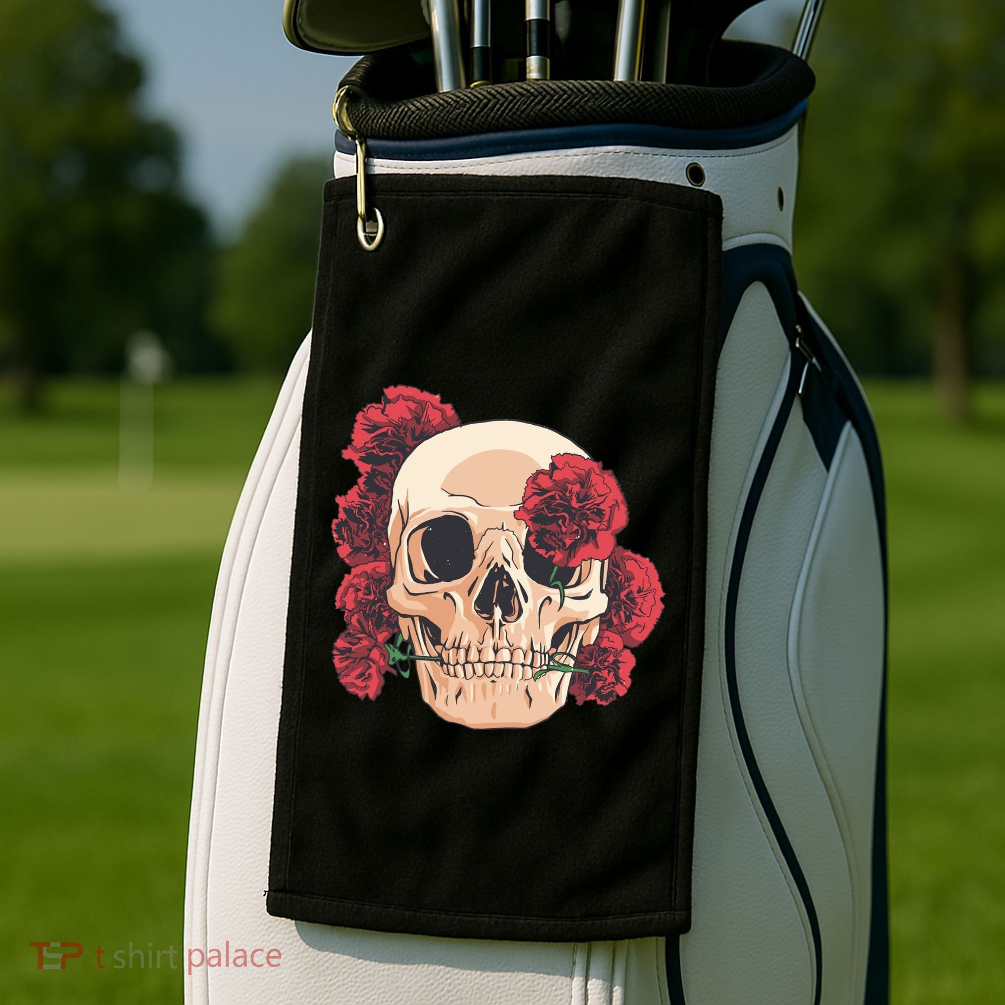 Floral Skull Golf Towel