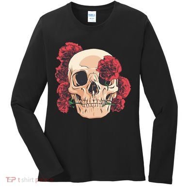 Floral Skull Women's Long Sleeve Shirt