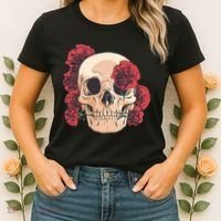 Floral Skull Women's T-Shirt thumb 2