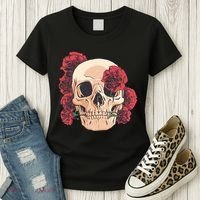 Floral Skull Women's T-Shirt thumb 3