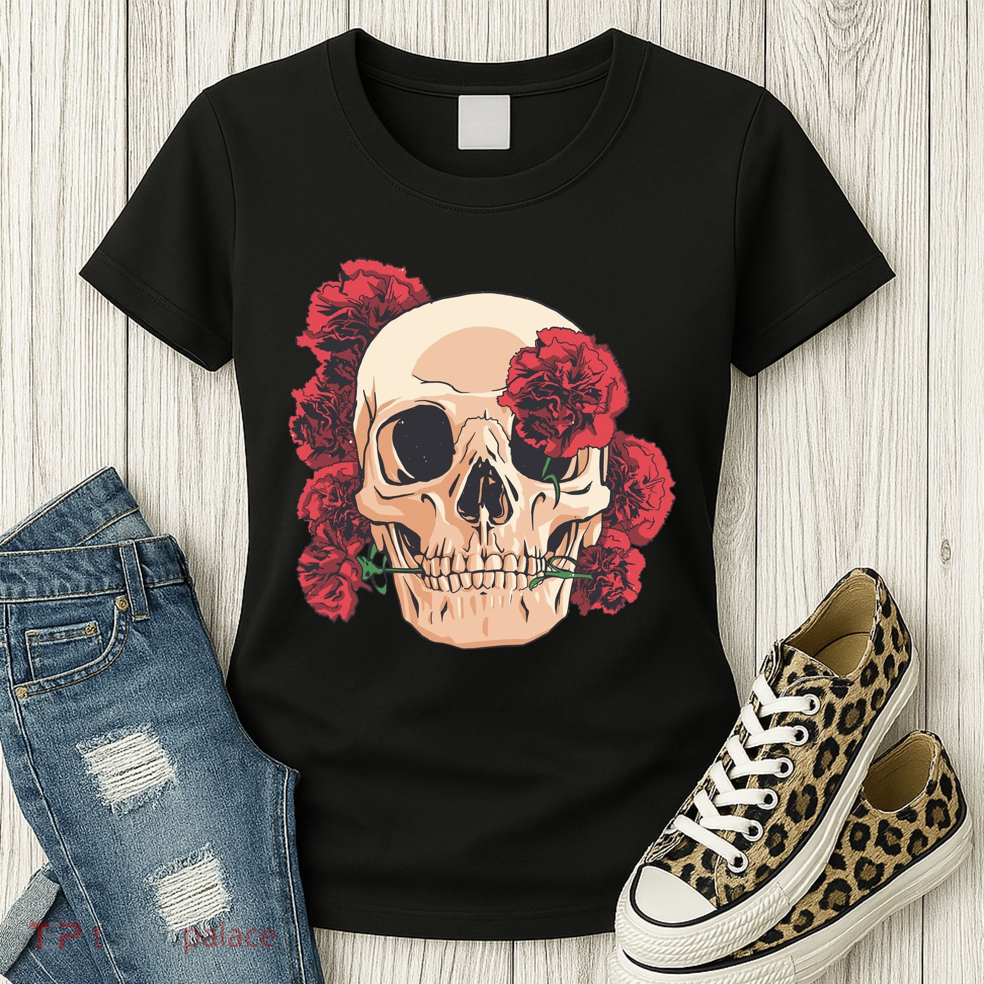 Floral Skull Women's T-Shirt