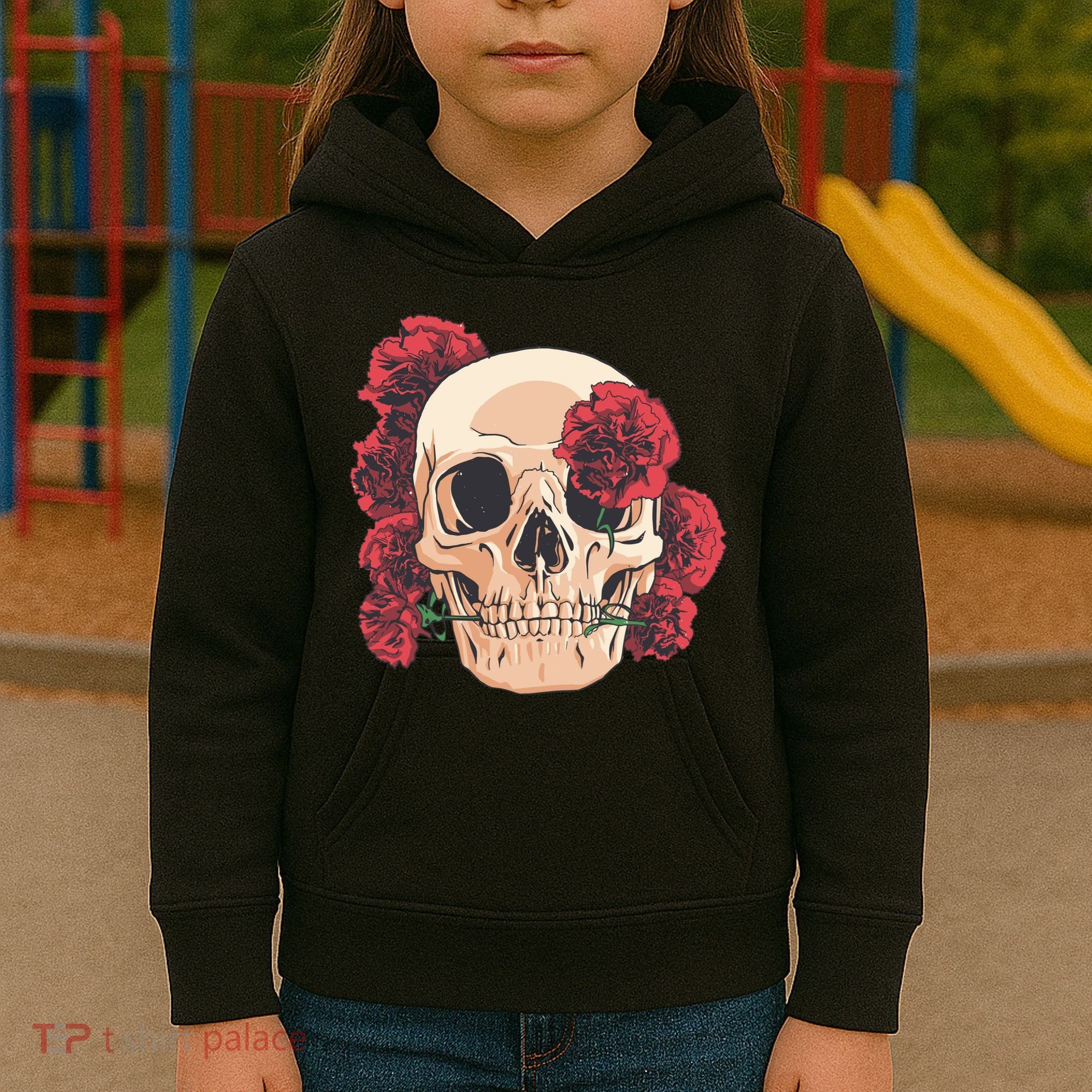 Floral Skull Kids Hoodie