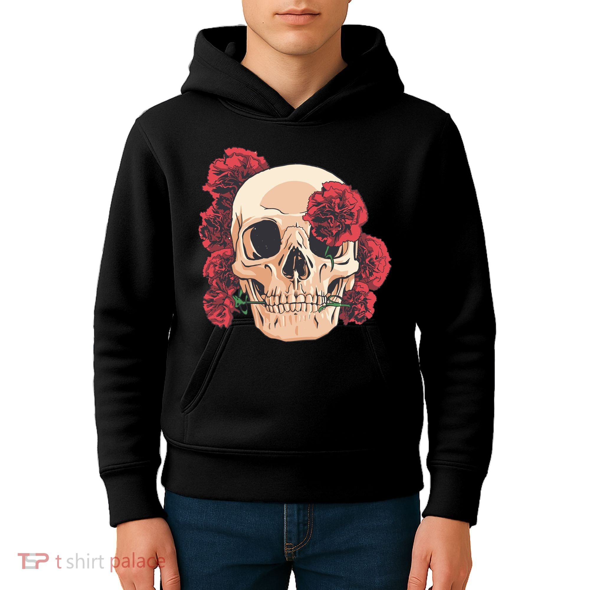 Floral Skull Kids Hoodie
