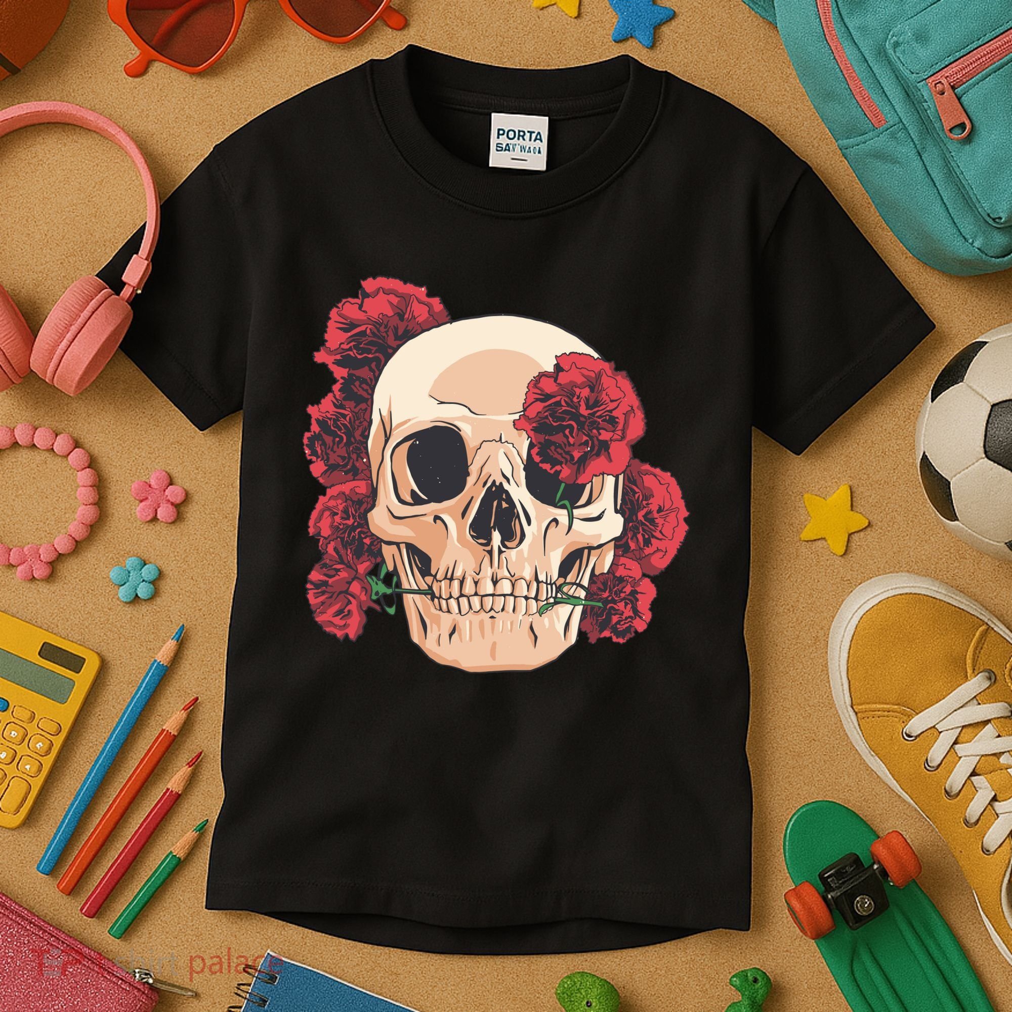 Floral Skull Kids T-Shirt