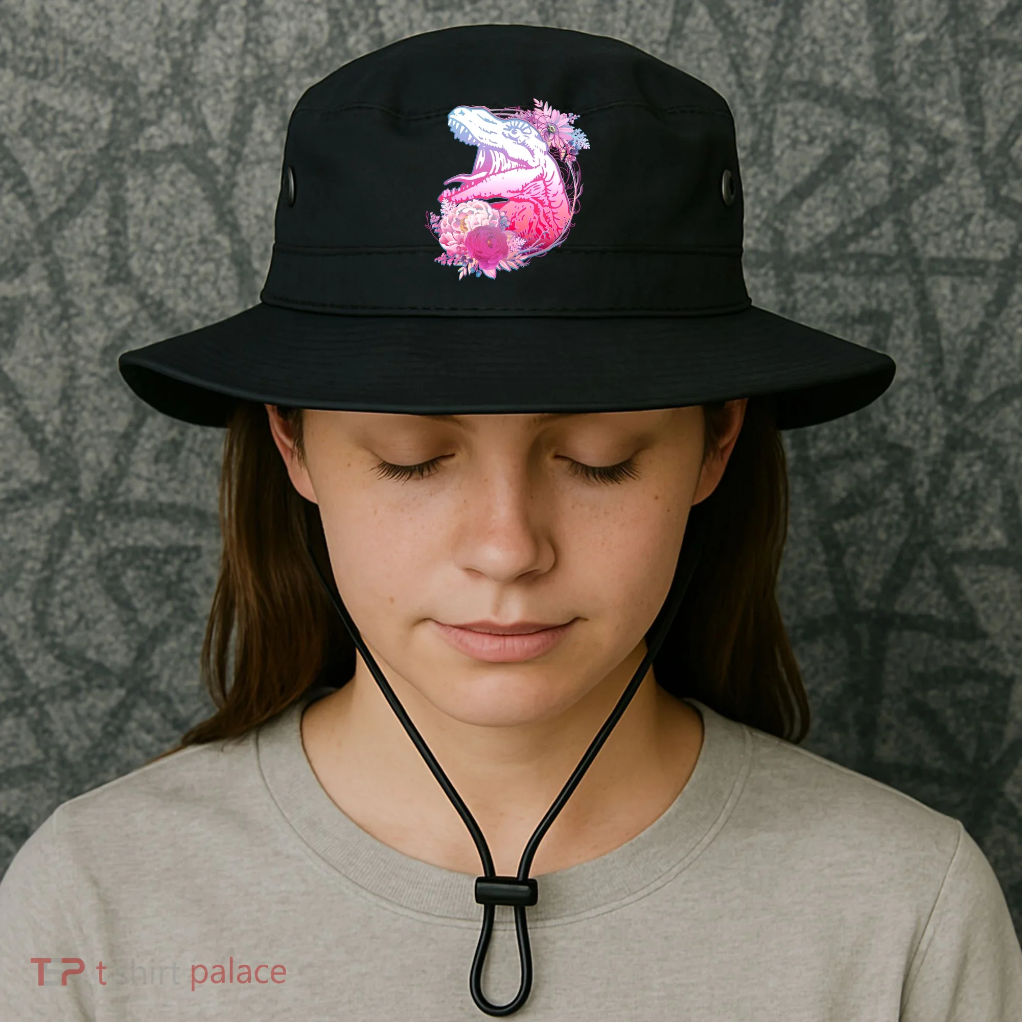 Floral T-Rex Bucket Hat