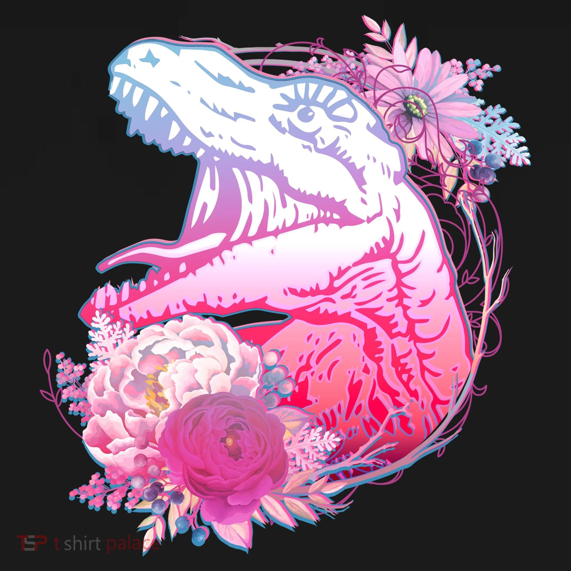 Floral T-Rex Bucket Hat