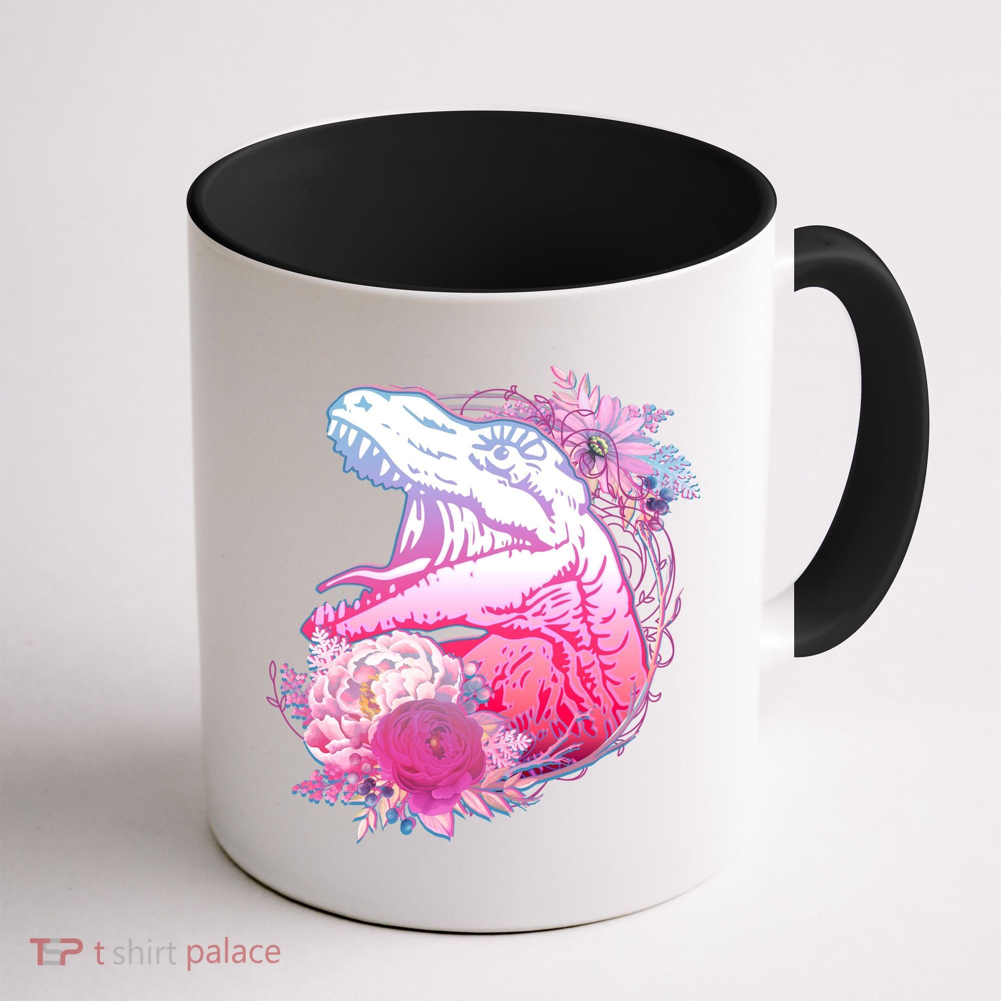 Floral T-Rex Coffee Mug