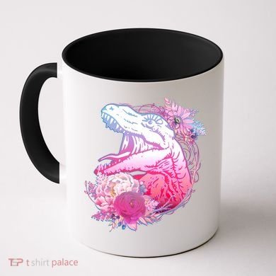 Floral T-Rex Coffee Mug