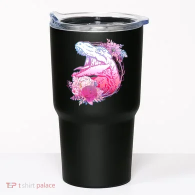 Floral T-Rex Tumbler