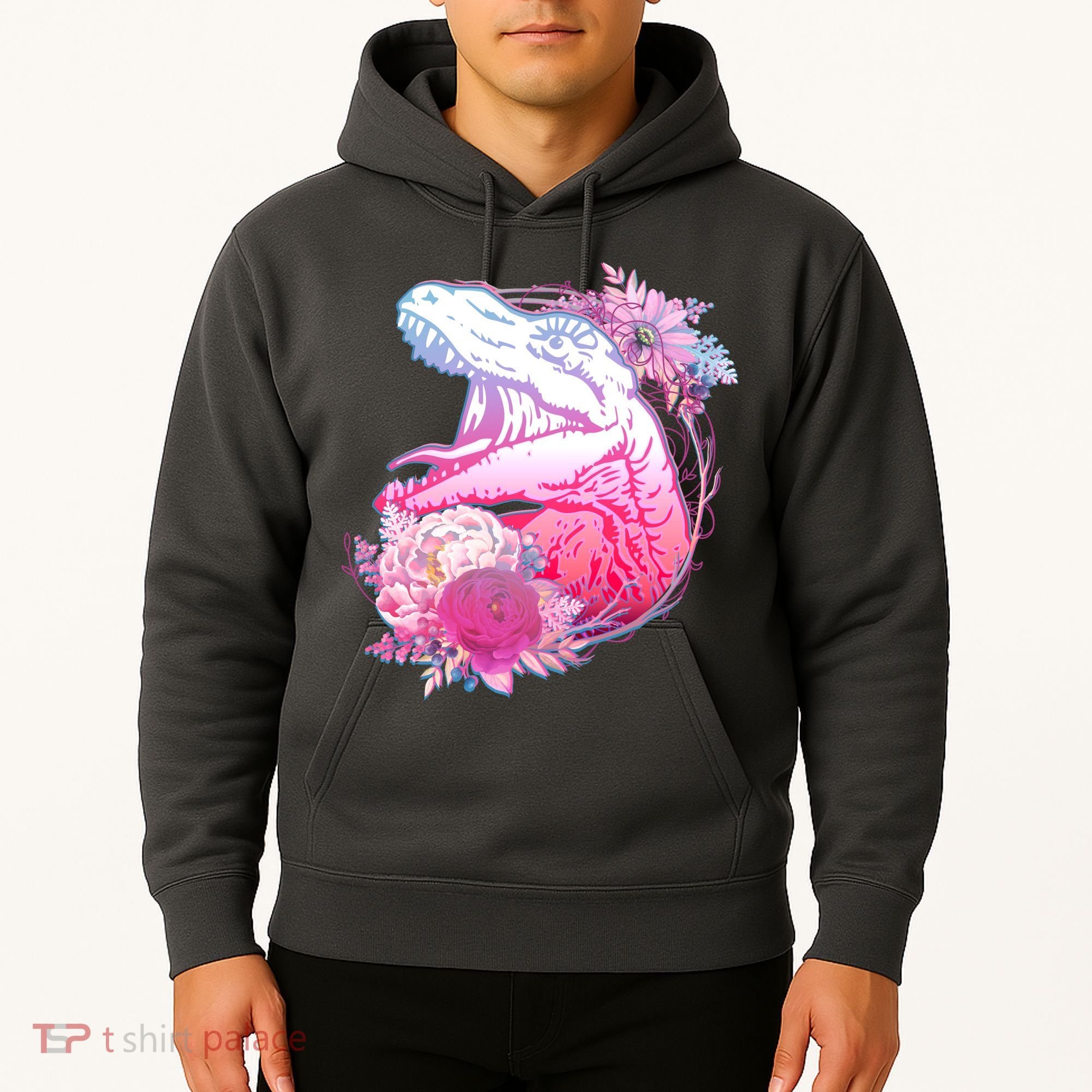 Floral T-Rex Hoodie