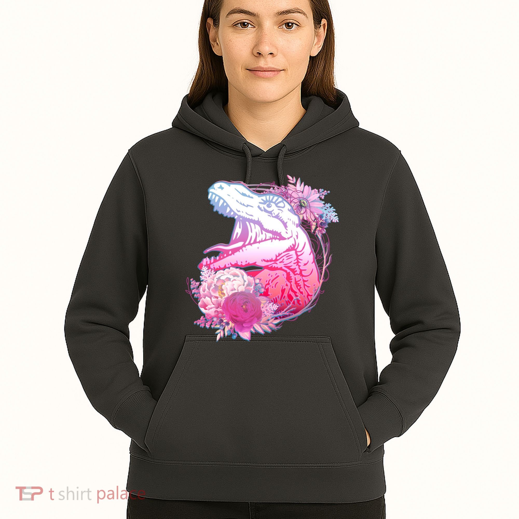 Floral T-Rex Hoodie