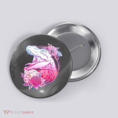 Floral T-Rex Button