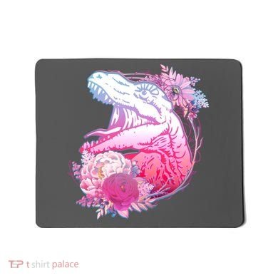Floral T-Rex Mousepad