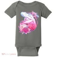 Floral T-Rex Baby Bodysuit thumb 0