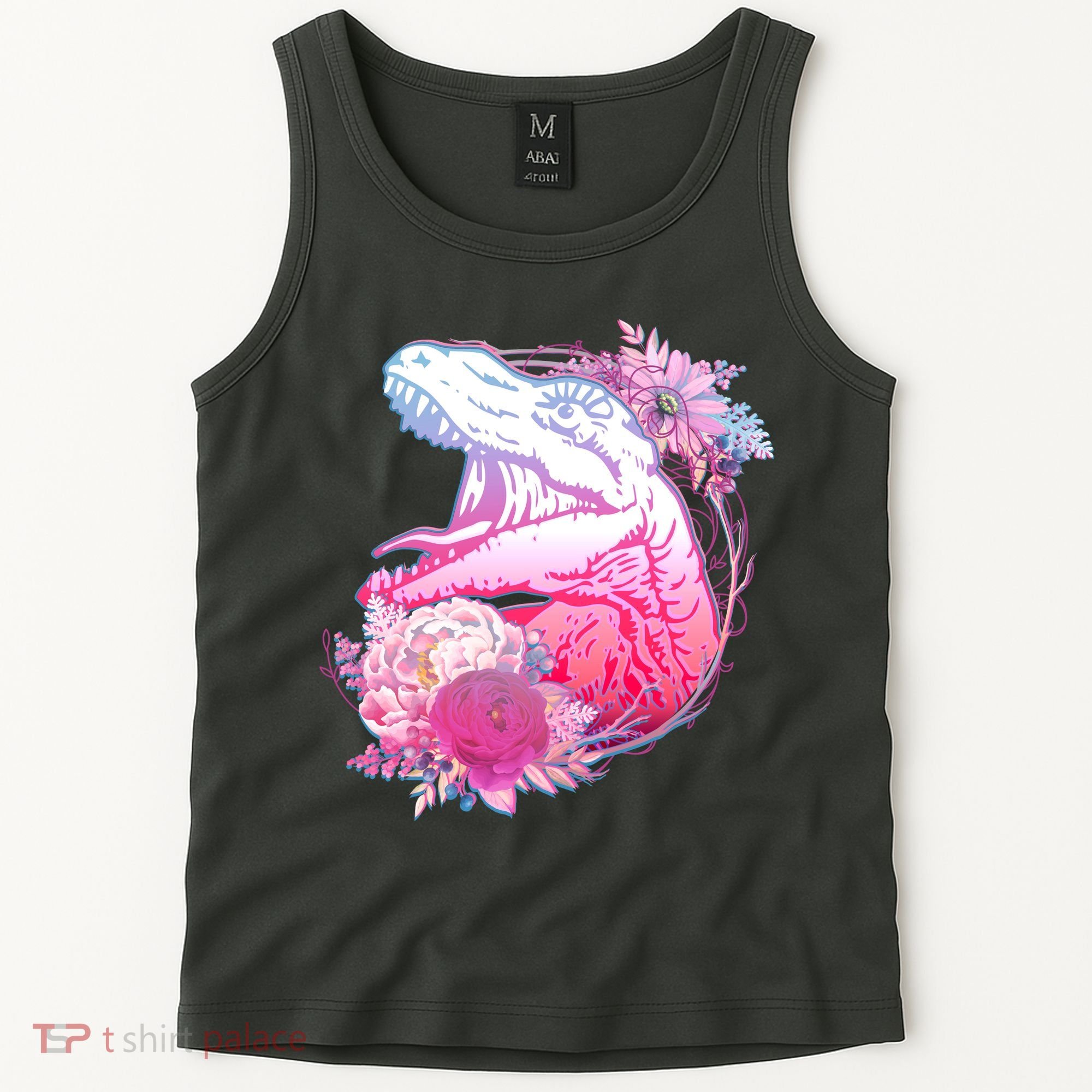 Floral T-Rex Tank Top