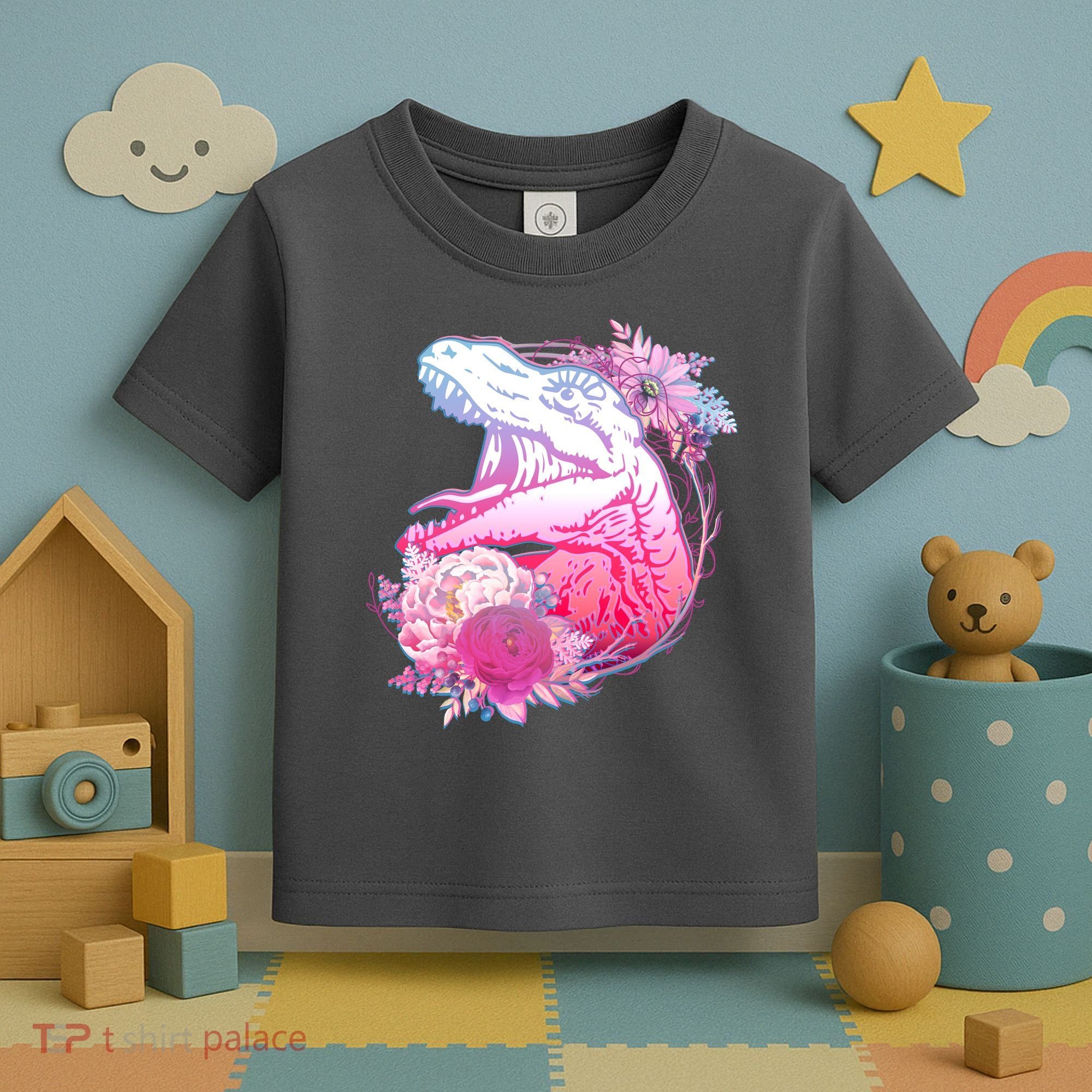 Floral T-Rex Toddler T-Shirt