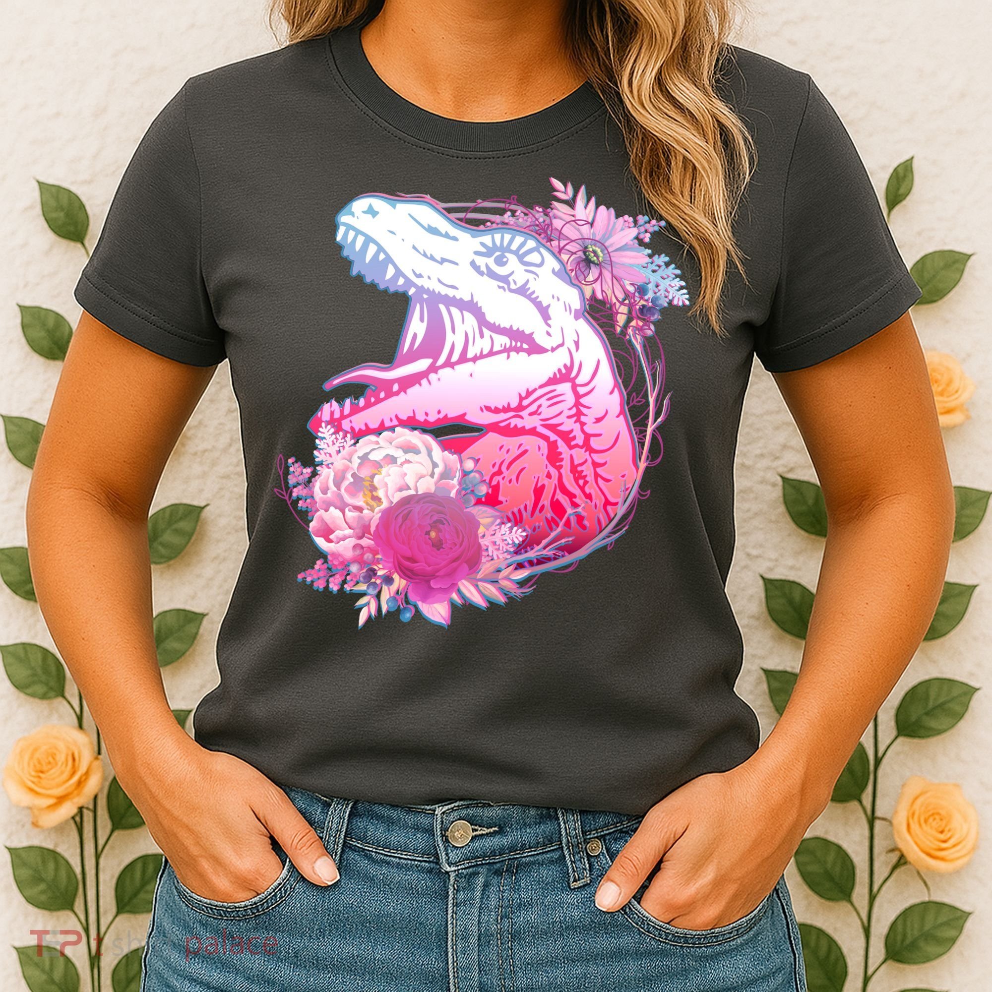 Floral T-Rex Women's T-Shirt