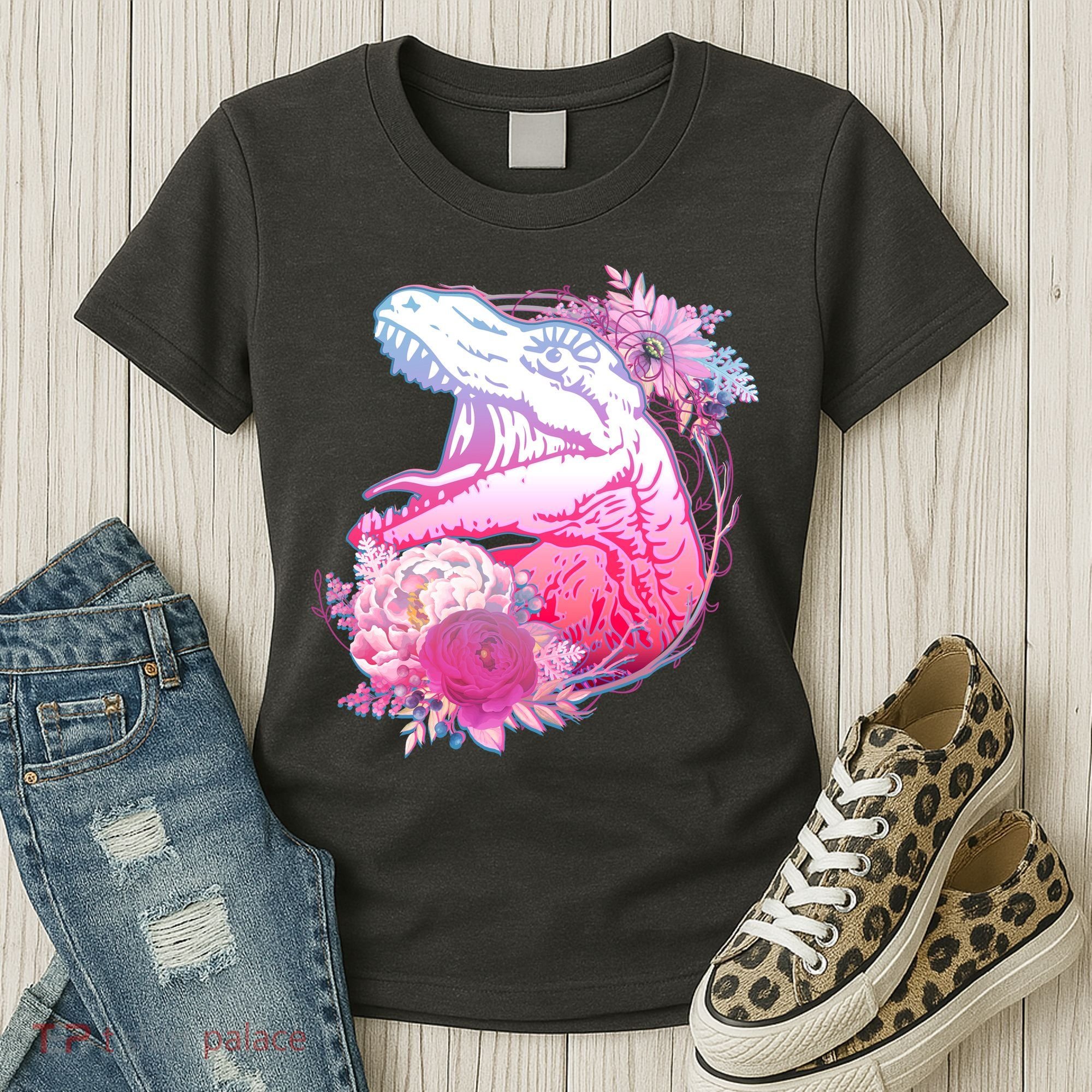 Floral T-Rex Women's T-Shirt