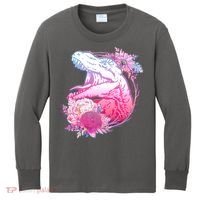Floral T-Rex Kids Long Sleeve Shirt thumb 0