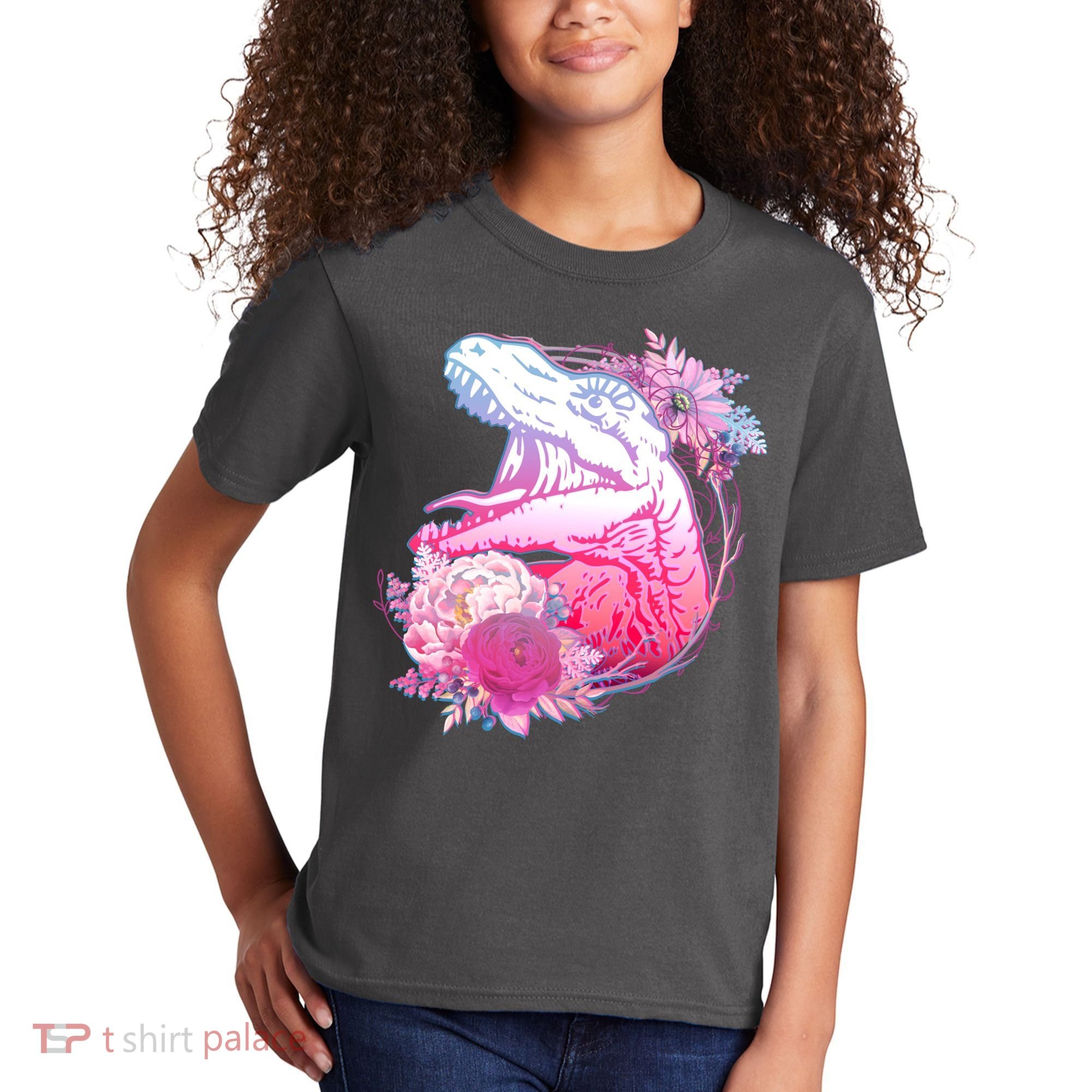 Floral T-Rex Kids T-Shirt