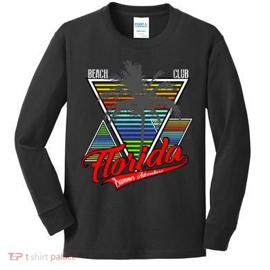 Florida Beach Club Vintage Kids Long Sleeve Shirt