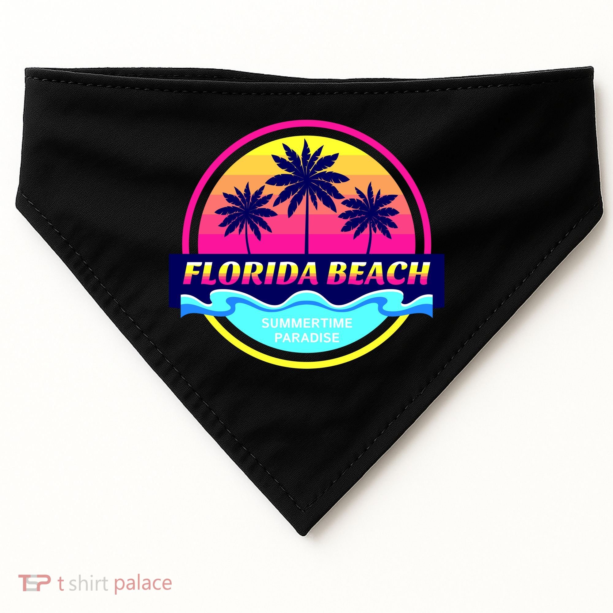 Florida Beach Retro USA-Made Doggie Bandana