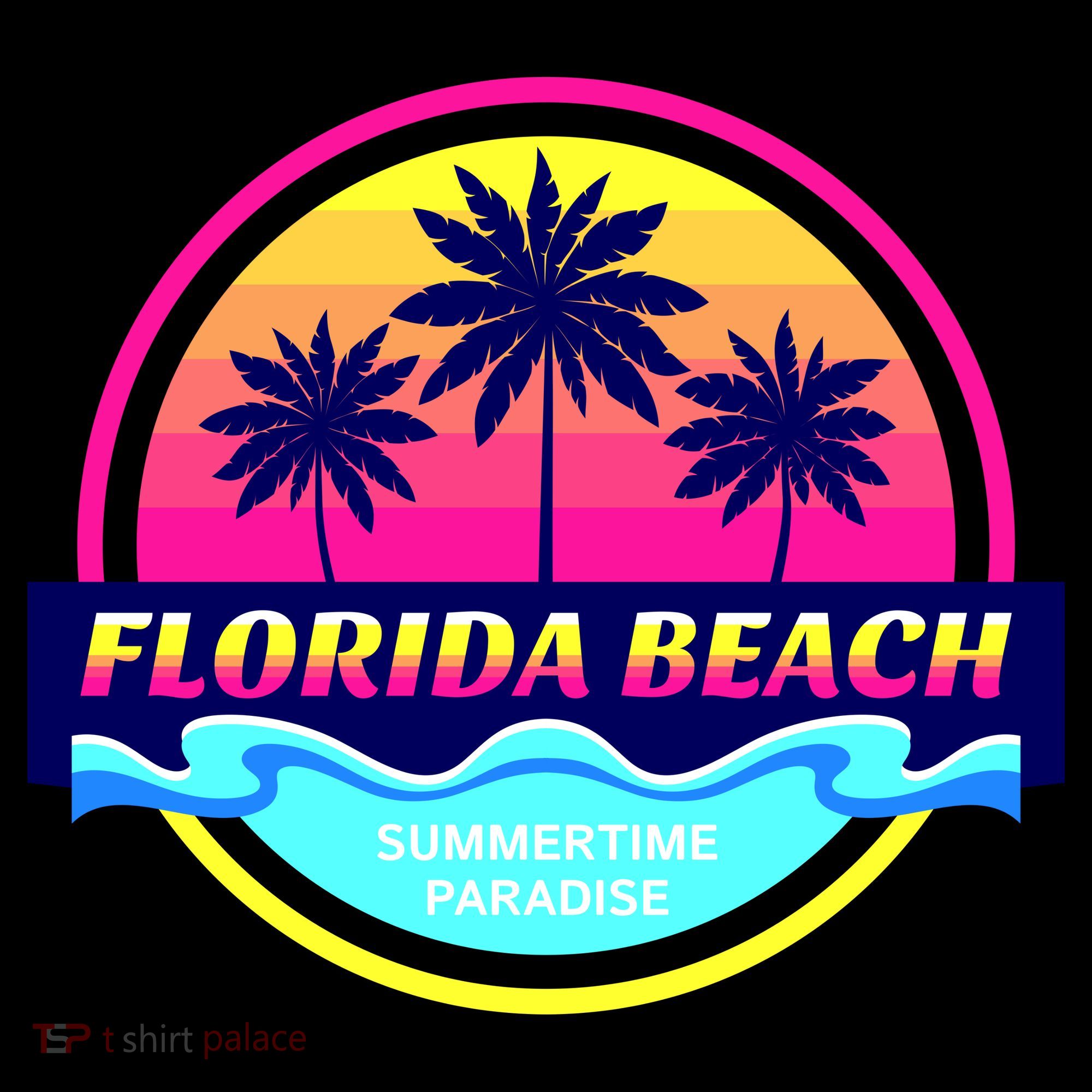 Florida Beach Retro Long Sleeve Shirt