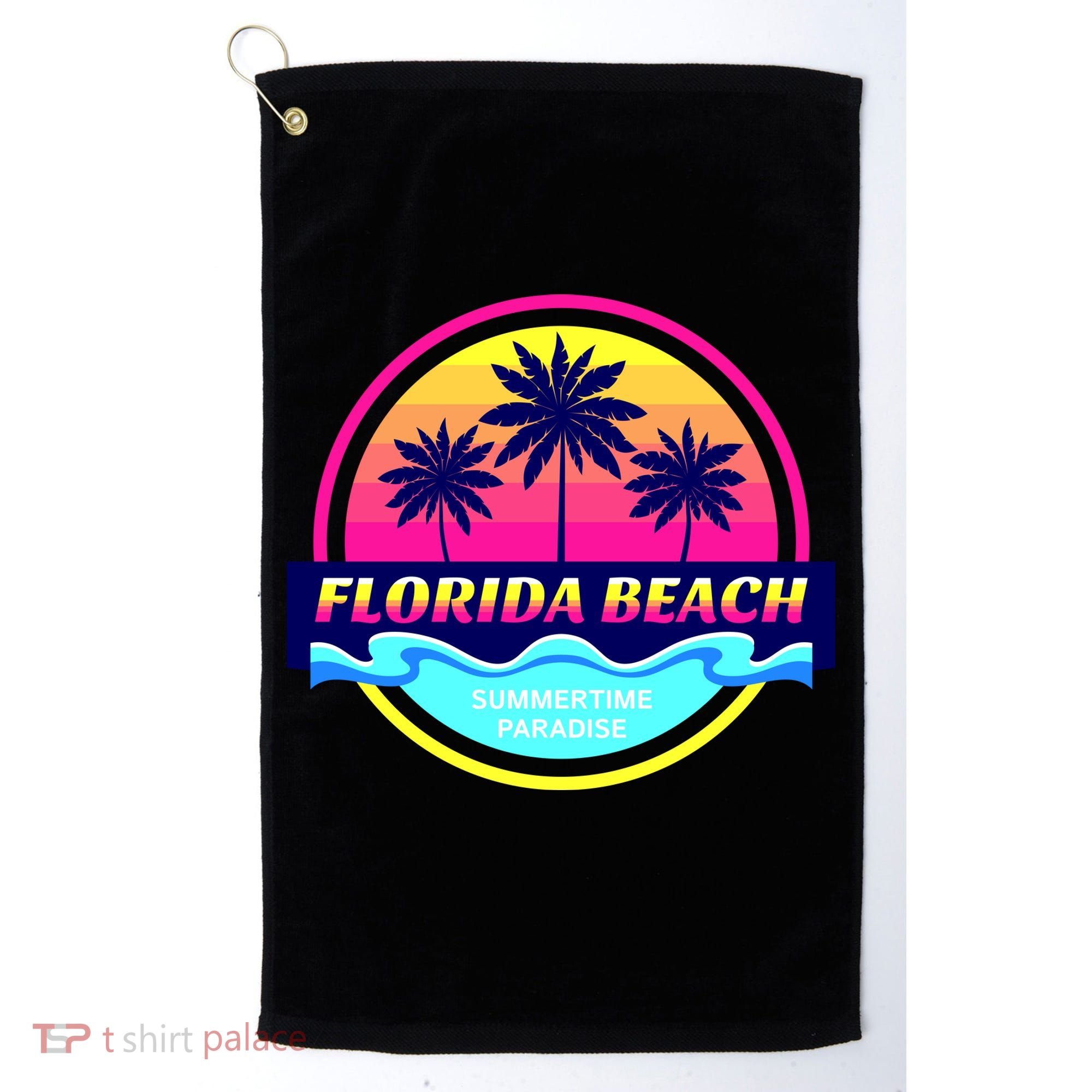 Florida Beach Retro Golf Towel