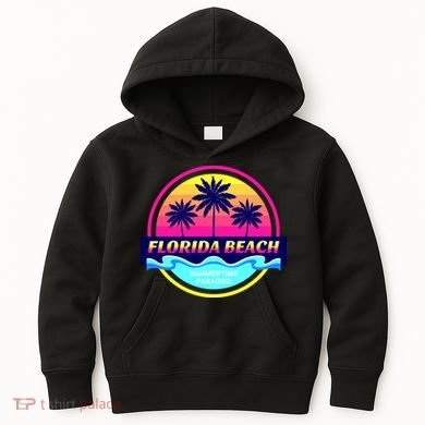 Florida Beach Retro Kids Hoodie