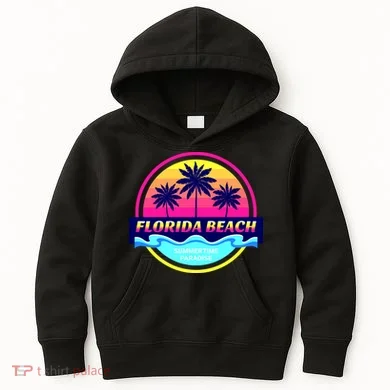 Florida Beach Retro Kids Hoodie