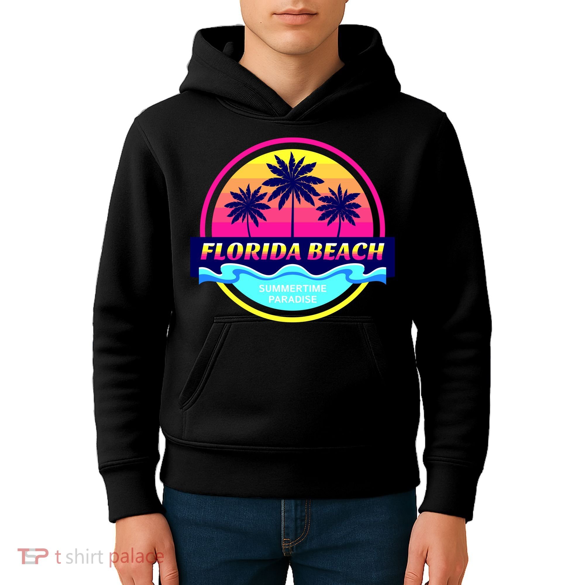 Florida Beach Retro Kids Hoodie