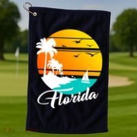 Florida Beach Sunset Golf Towel thumb 1
