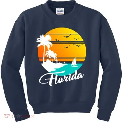 Florida Beach Sunset Kids Sweatshirt