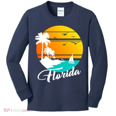 Florida Beach Sunset Kids Long Sleeve Shirt