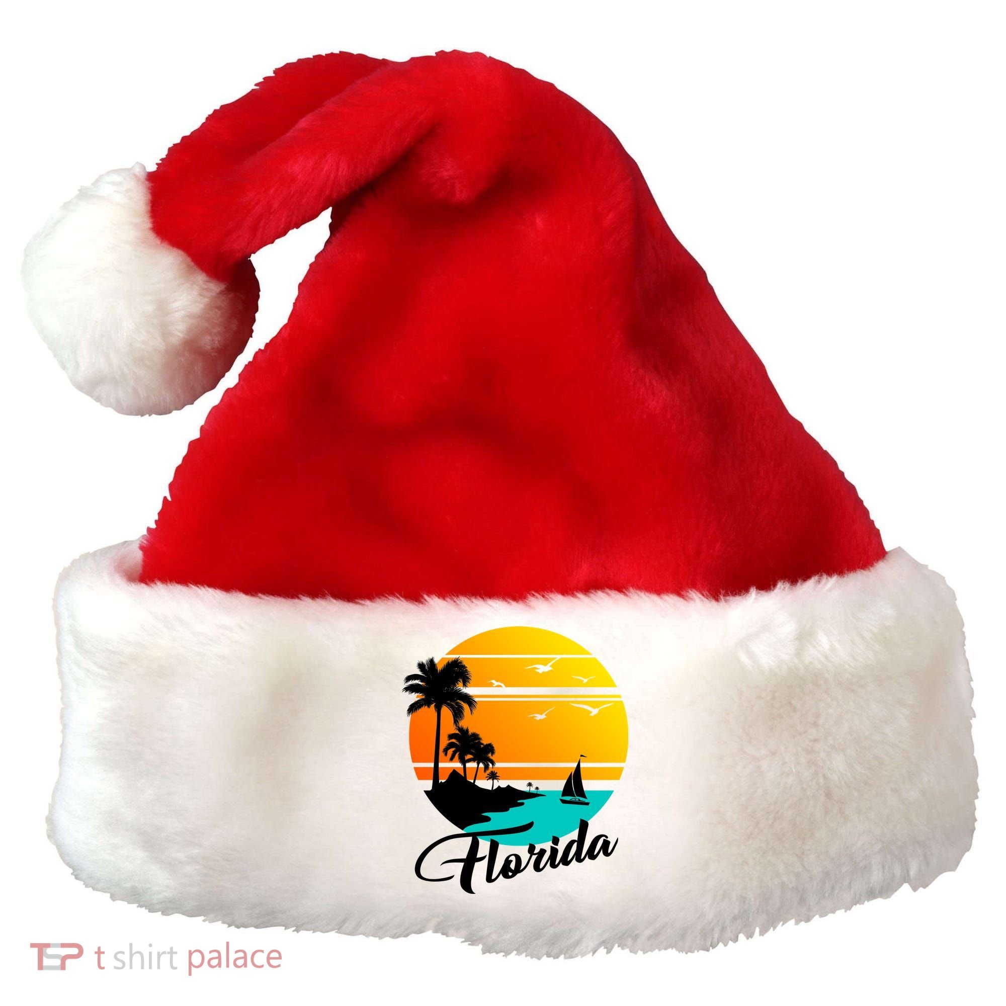 Florida Beach Sunset Santa Hat