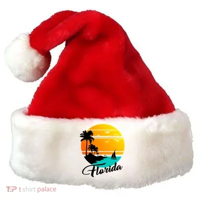 Florida Beach Sunset Santa Hat
