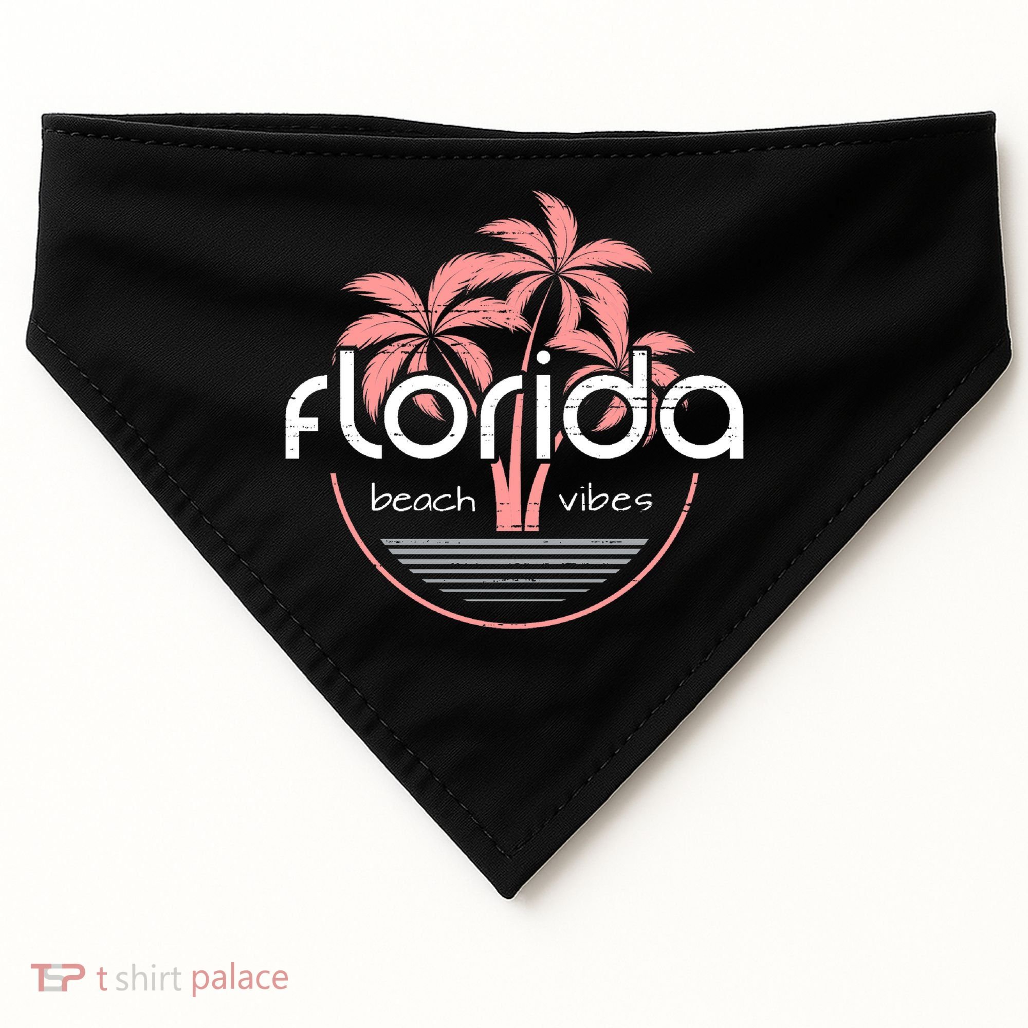 Florida Beach Vibes Retro  USA-Made Doggie Bandana