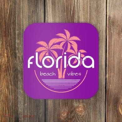 Florida Beach Vibes Retro  Coaster