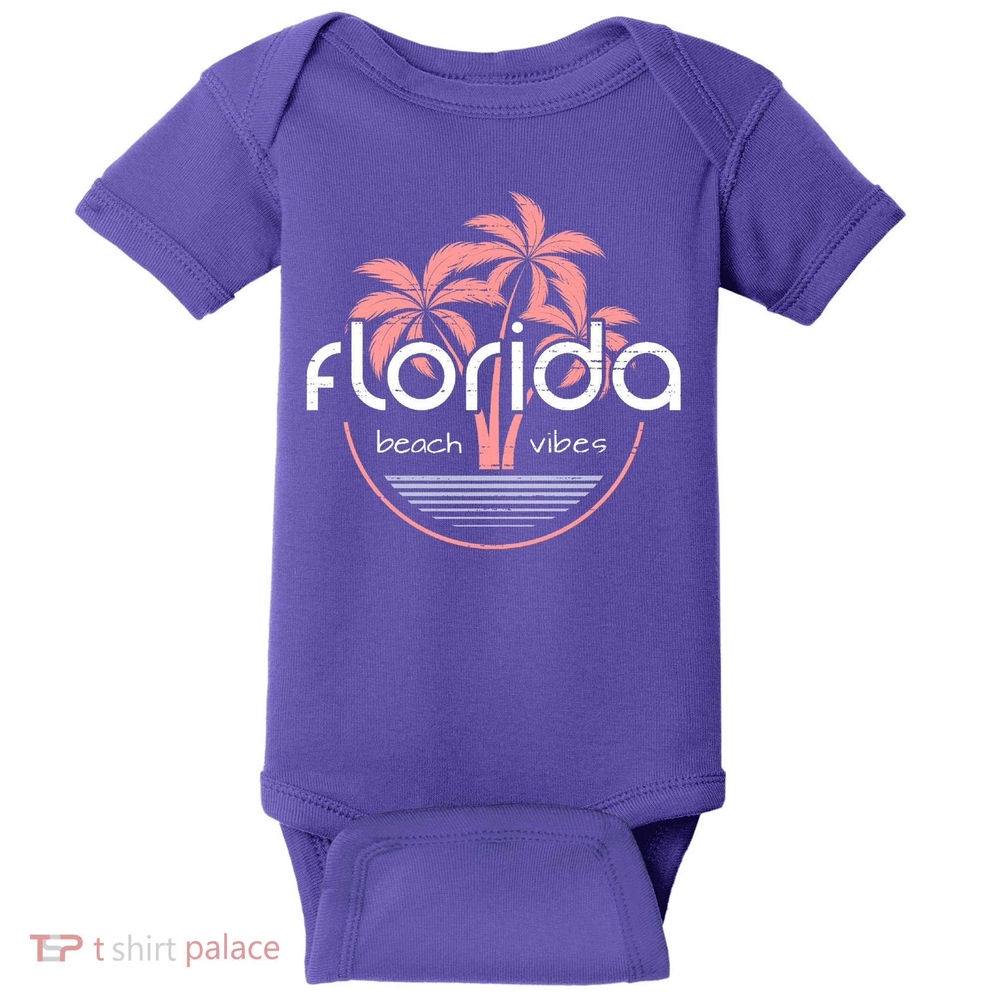 Florida Beach Vibes Retro  Baby Bodysuit