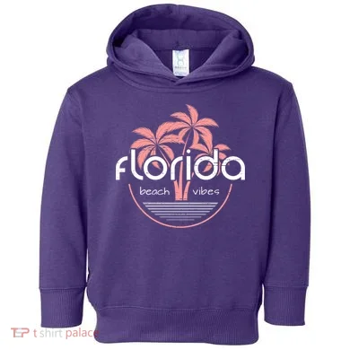 Florida Beach Vibes Retro  Toddler Hoodie