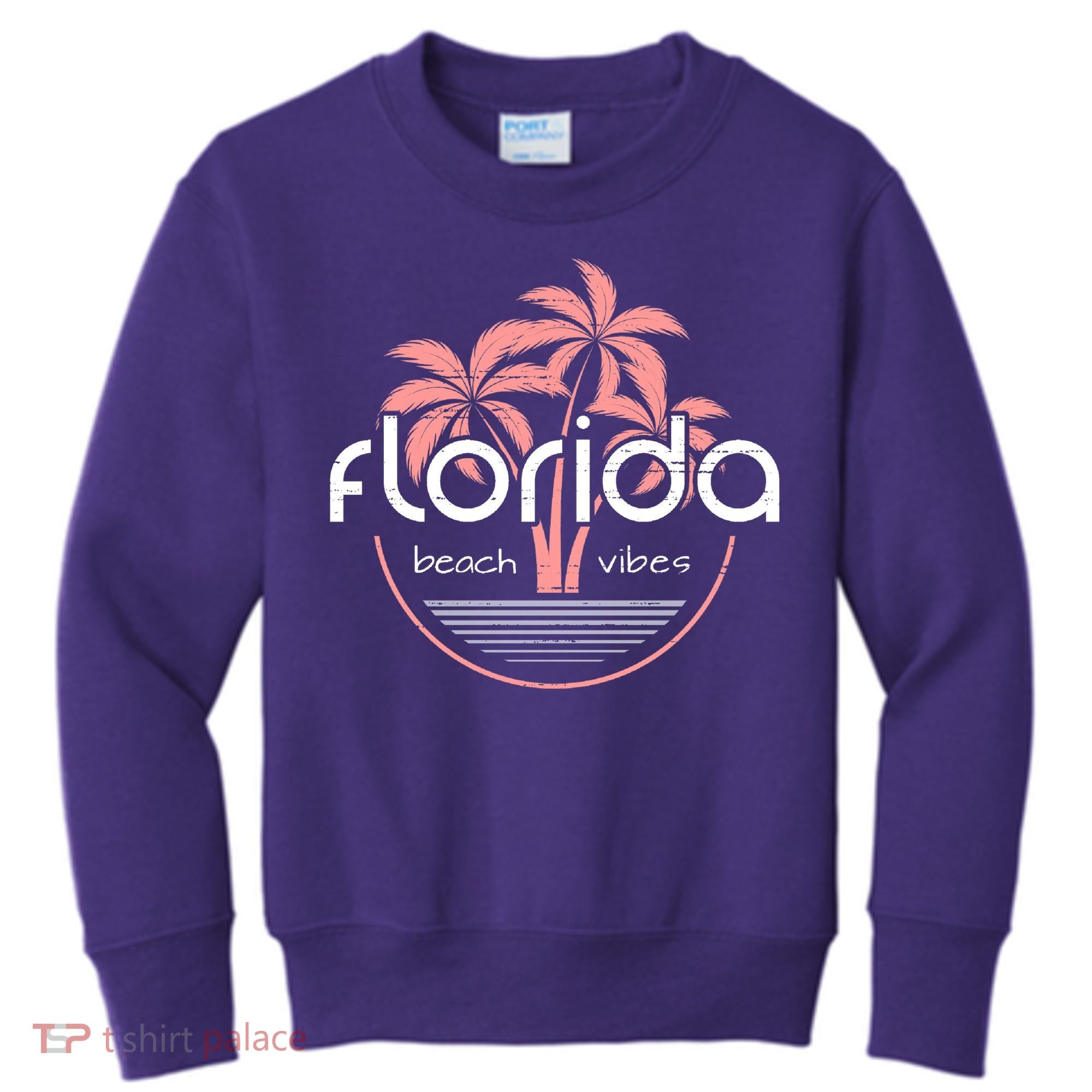 Florida Beach Vibes Retro  Kids Sweatshirt