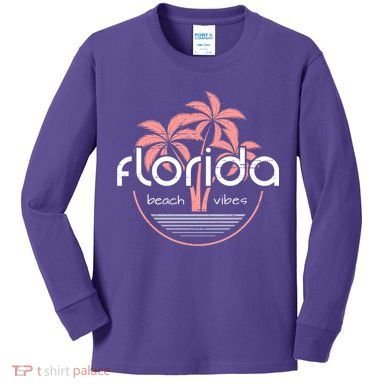Florida Beach Vibes Retro  Kids Long Sleeve Shirt