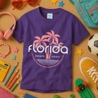 Florida Beach Vibes Retro  Kids T-Shirt thumb 3