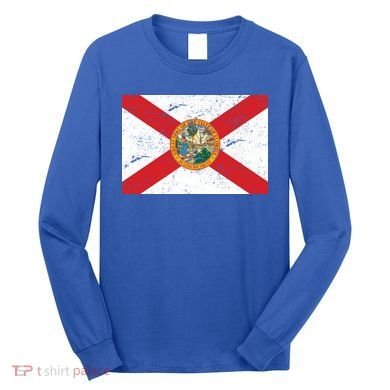 Florida Flag Distressed Vintage Long Sleeve Shirt