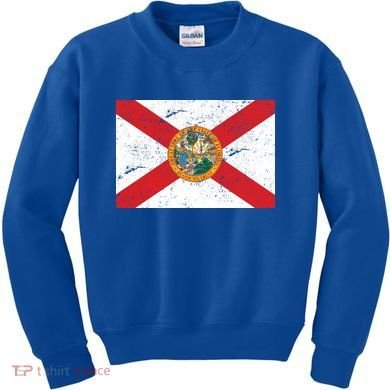 Florida Flag Distressed Vintage Kids Sweatshirt