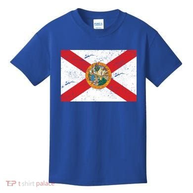 Florida Flag Distressed Vintage Kids T-Shirt