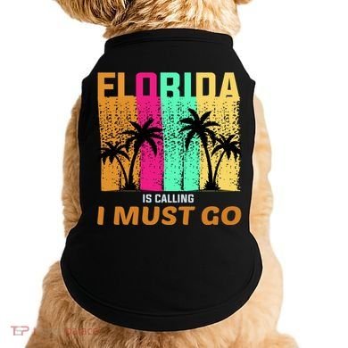 Florida Is Calling I Must Go Vintage Summer Beach Sun Doggie Tank