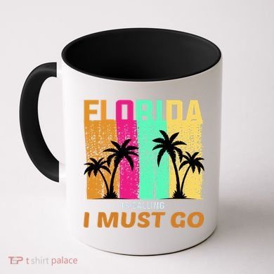 Florida Is Calling I Must Go Vintage Summer Beach Sun Coffee Mug